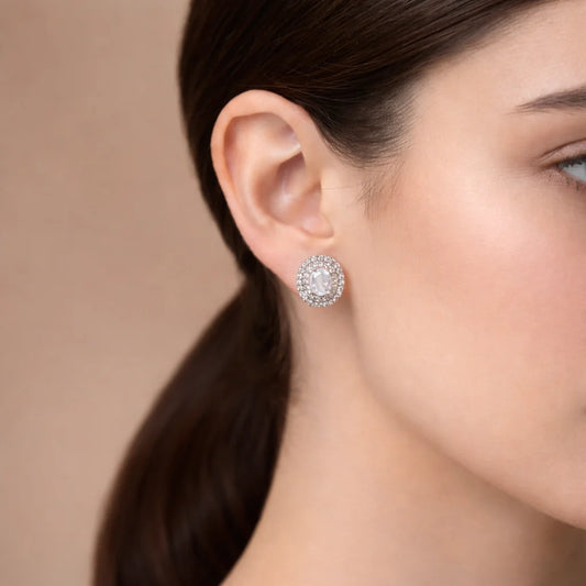 White Radiance Rhodium Earrings 9