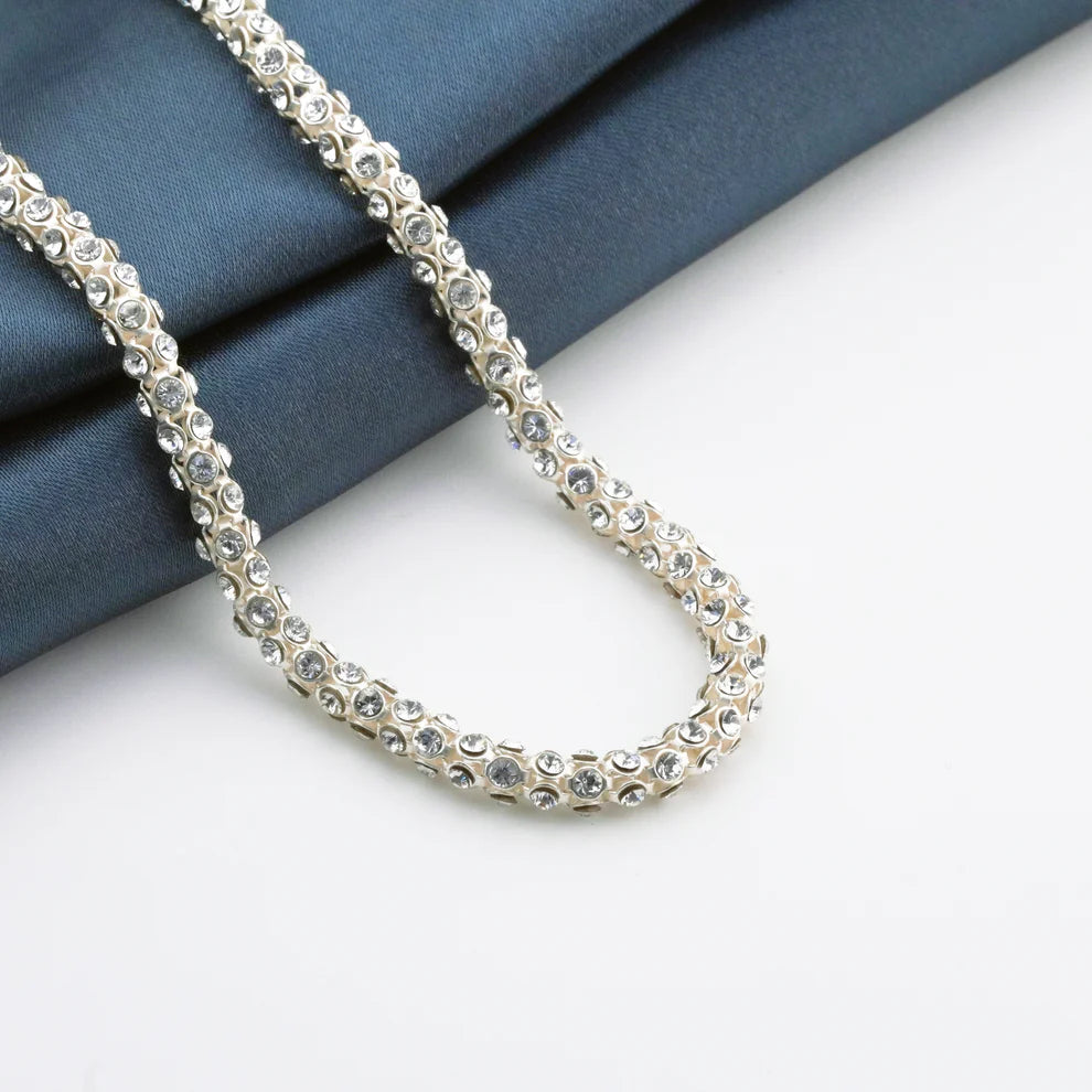 White Starlit Zirconia Minimal Anklet 7