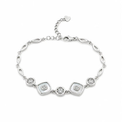 White Trinklets Studded Rhodium Bracelet for Women 4
