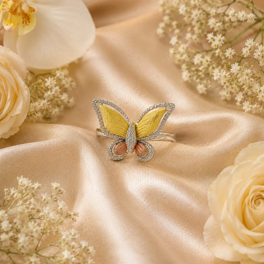 Winged Angel Studded Adjustable Ring for Women 1