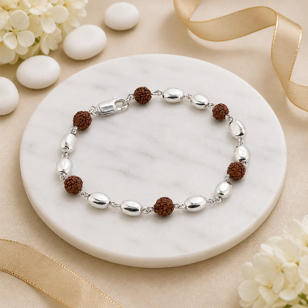 Yogi Rudraksha Silver Bracelet for Women 1