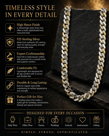 Zenith Studded Cuban Chain for Men 3