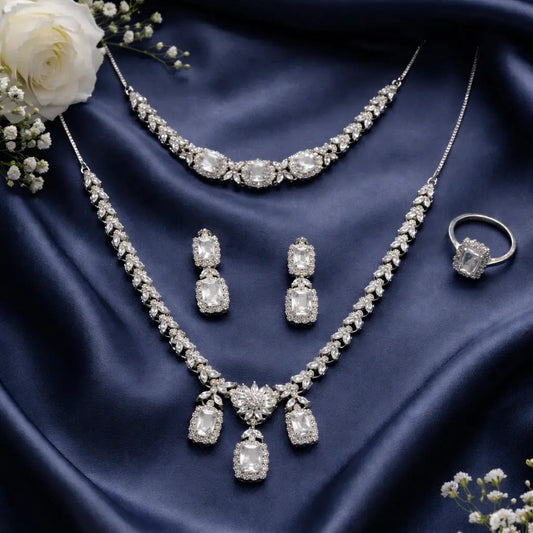 Zilvera Rhodium Necklace Set 1 