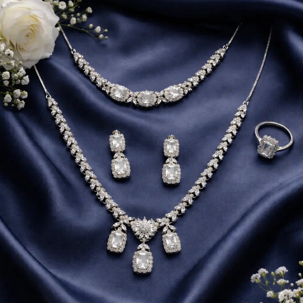 Zilvera Rhodium Necklace Set 1 