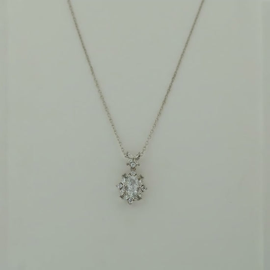 Ensemble White Studded Rhodium Necklace 5