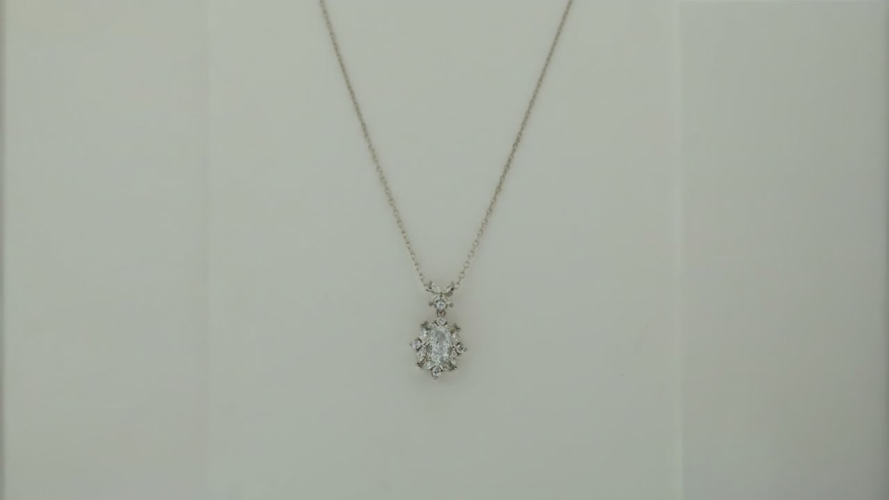 Ensemble White Studded Rhodium Necklace 5