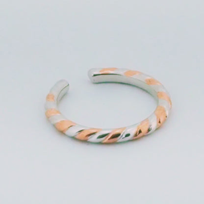 Braids Rose Gold + Rhodium Toe Rings