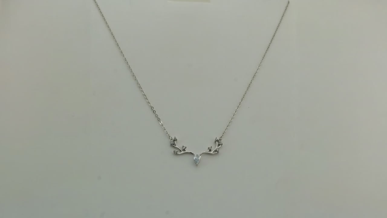 Doe-Eyed Rhodium Necklace 5