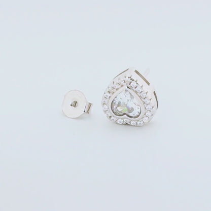 Heartfelt Rhodium Earrings