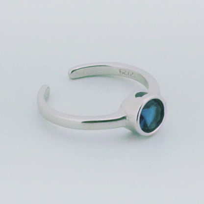 Blue Singularity Rhodium Toe Ring