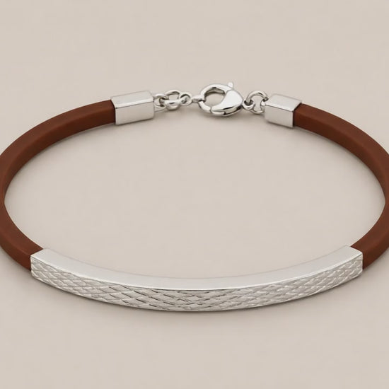 Commuter Rubbeer & Silver Bracelet for Women 5