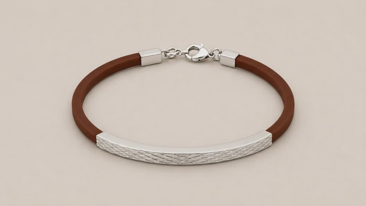 Commuter Rubbeer & Silver Bracelet for Women 5
