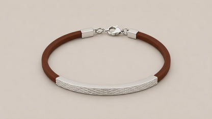 Commuter Rubbeer & Silver Bracelet for Women 5