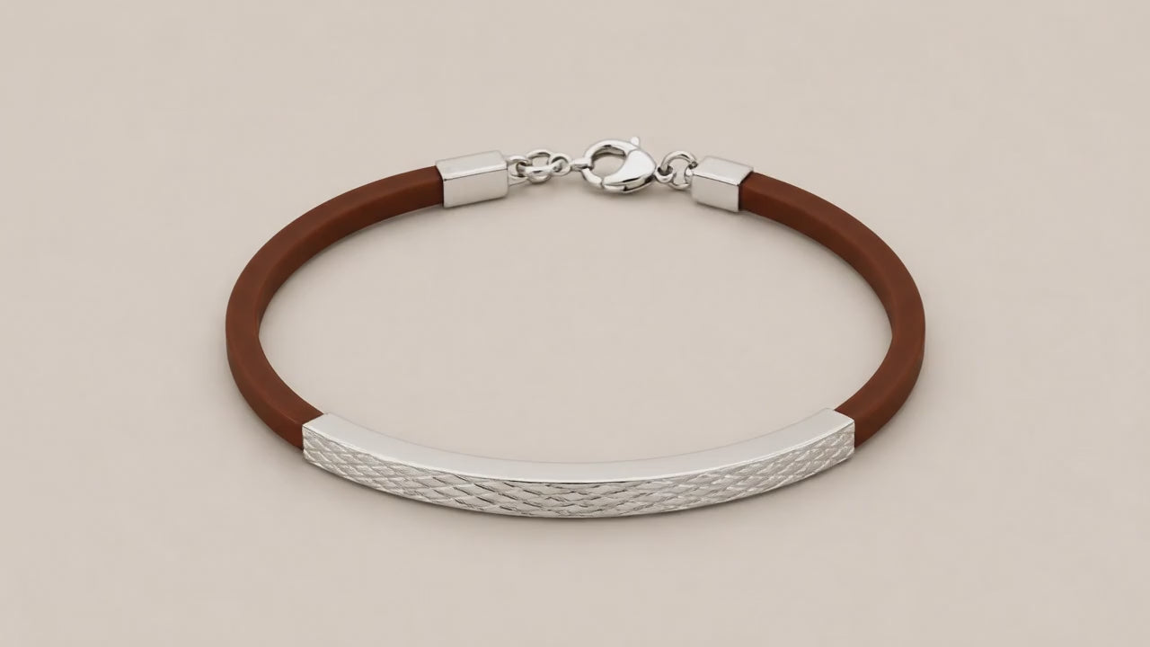 Commuter Rubbeer & Silver Bracelet for Women 5