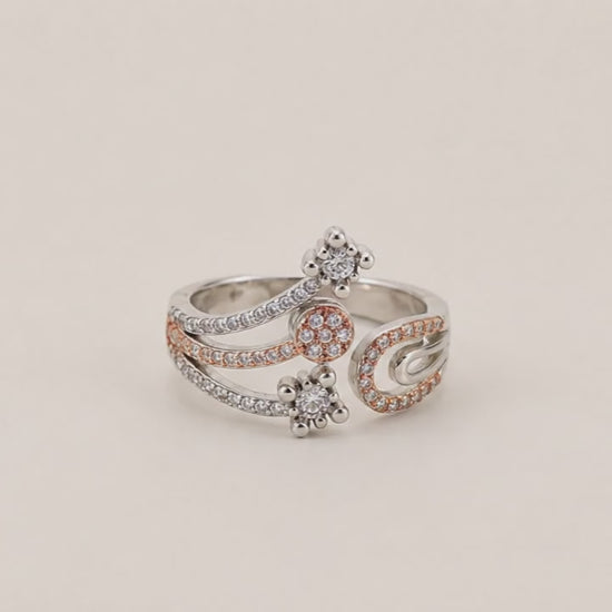 Imperia Rose Gold & Rhodium Adjustable Ring for Women 5