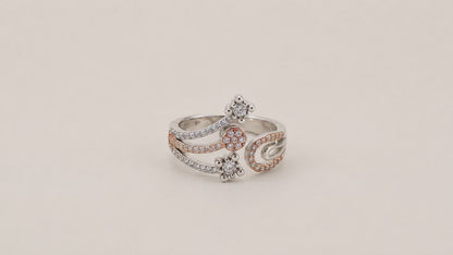 Imperia Rose Gold & Rhodium Adjustable Ring for Women 5
