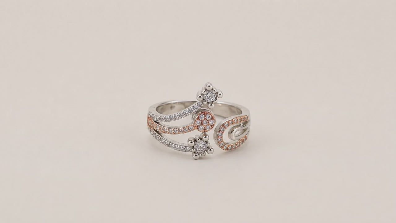 Imperia Rose Gold & Rhodium Adjustable Ring for Women 5