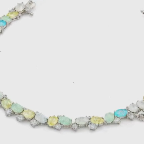 True Pastel Studded Rhodium Bracelet for Women 5