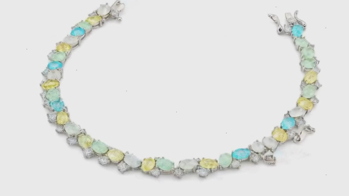 True Pastel Studded Rhodium Bracelet for Women 5