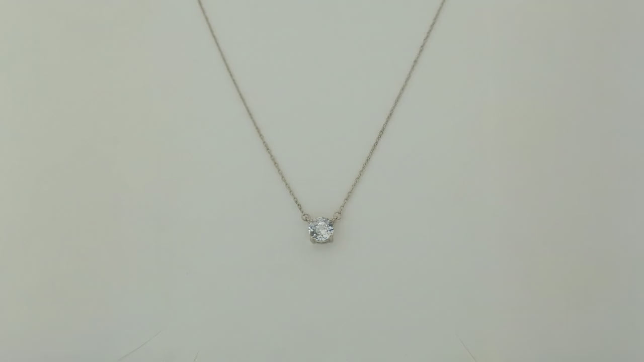 Expression White Studded Rhodium Necklace 5