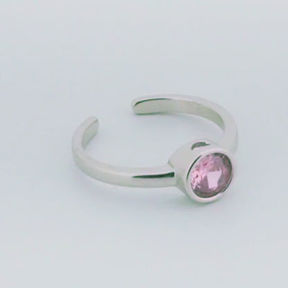 Pink Singularity Rhodium Toe Rings
