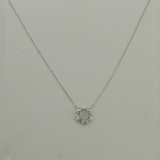 Moonface Rhodium Necklace 5