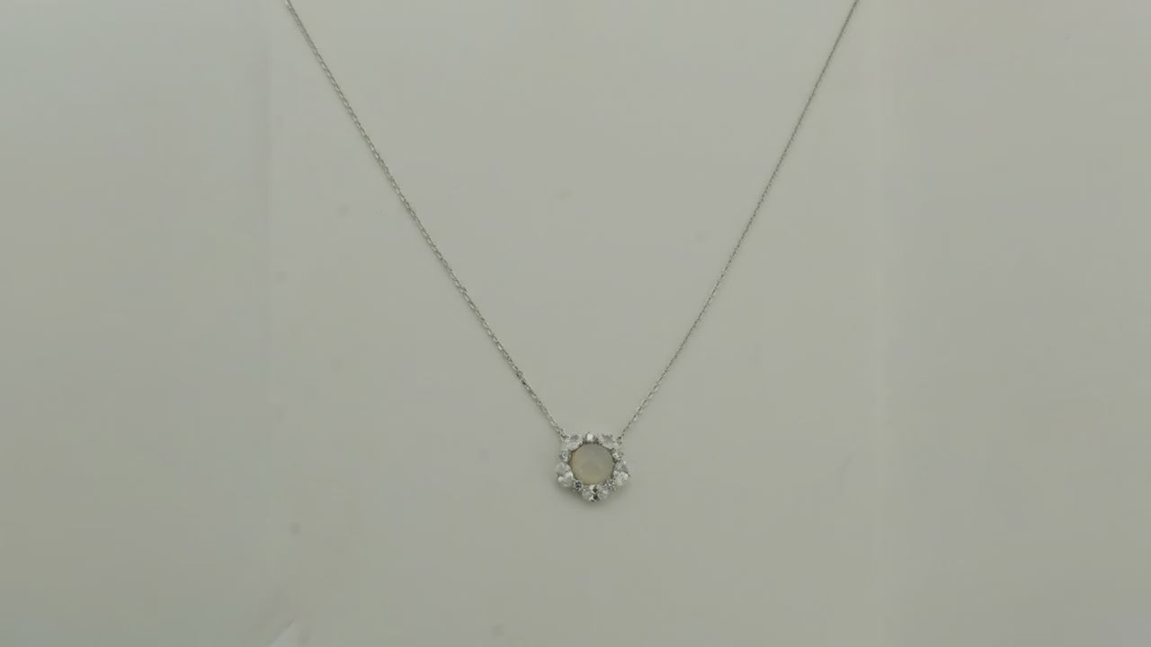 Moonface Rhodium Necklace 5