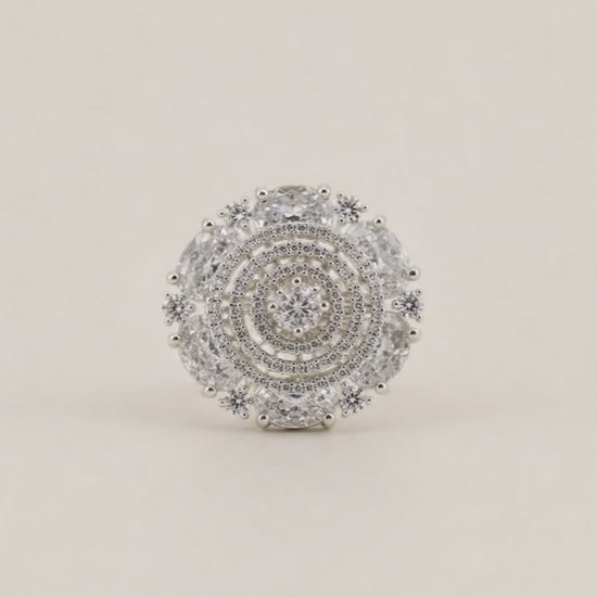 Blanca Adjustable Studded Cocktail Ring for Women 5