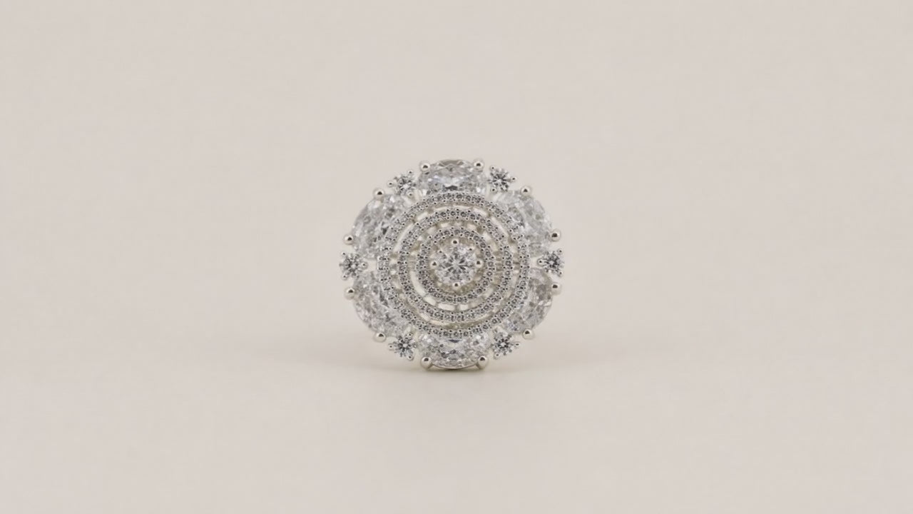 Blanca Adjustable Studded Cocktail Ring for Women 5