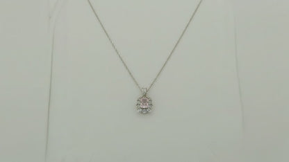 Affinity Blush Studded Rhodium Necklace 5