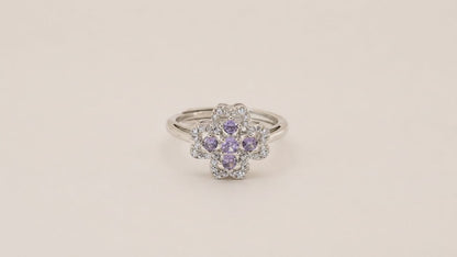 Lavender Love Studded Adjustable Ring for Women 5