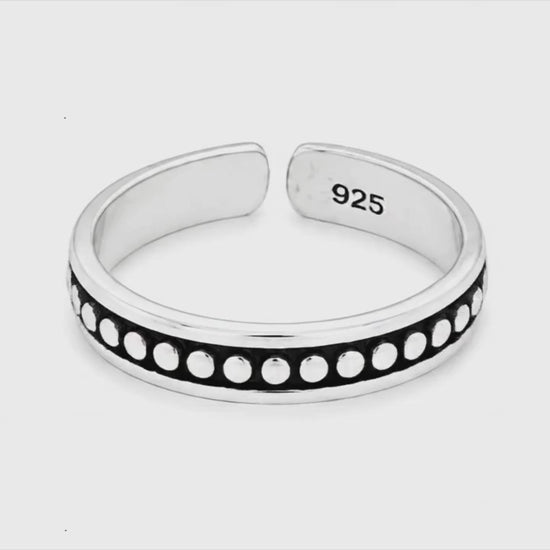 Dimples Oxidised Toe Ring 5