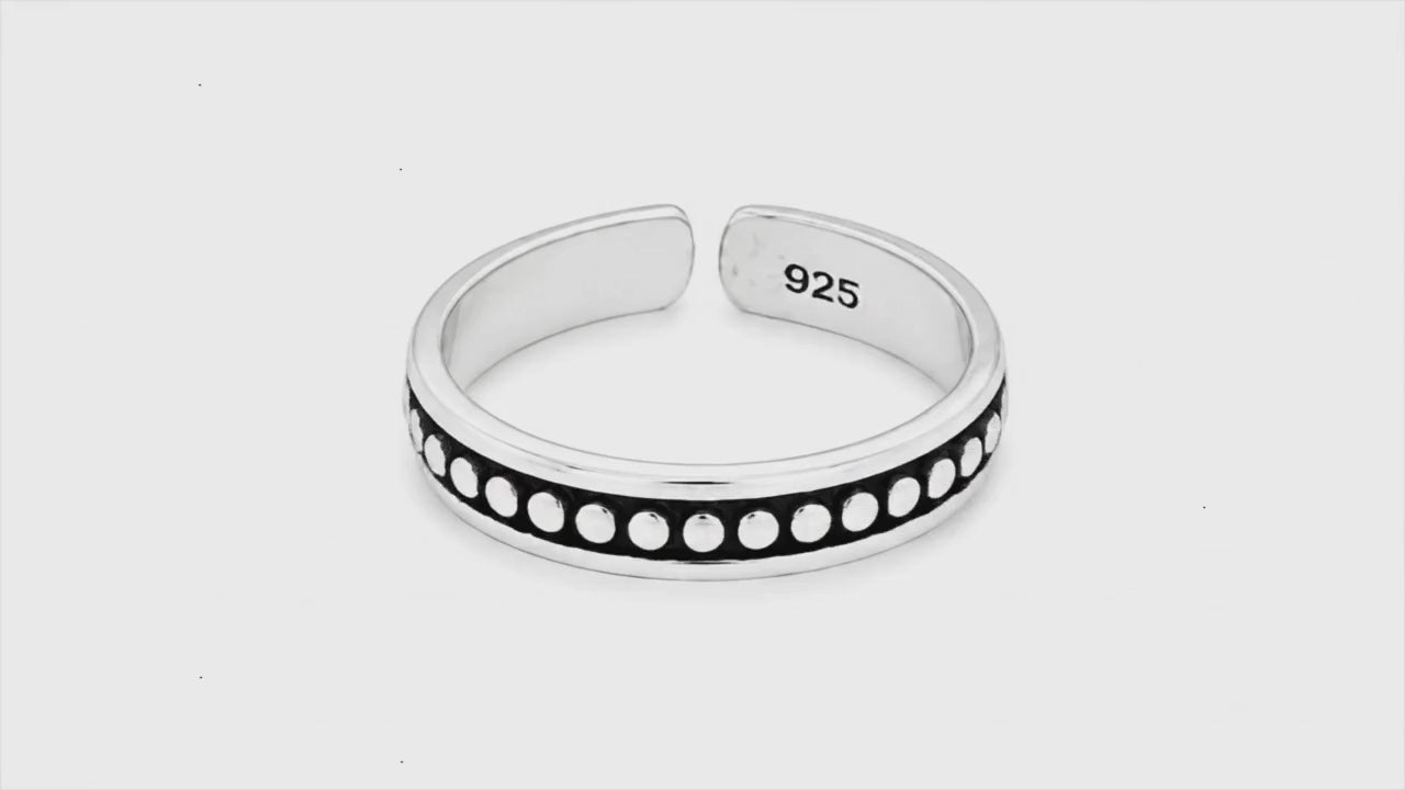 Dimples Oxidised Toe Ring 5