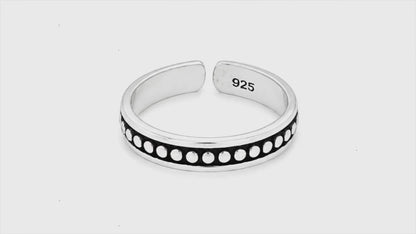 Dimples Oxidised Toe Ring 5