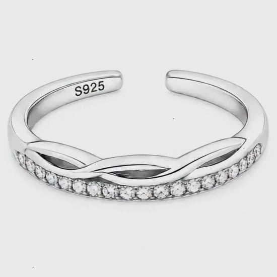 Seabreeze Studded Rhodium Toe Ring 5