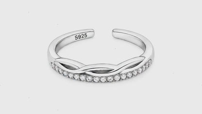 Seabreeze Studded Rhodium Toe Ring 5