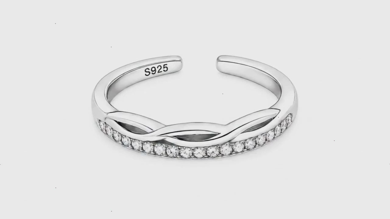 Seabreeze Studded Rhodium Toe Ring 5