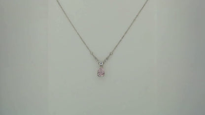 Desire Blush Studded Rhodium Necklace 5