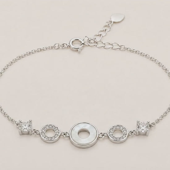 Julianne MOP Studded Rhodium Bracelet 5