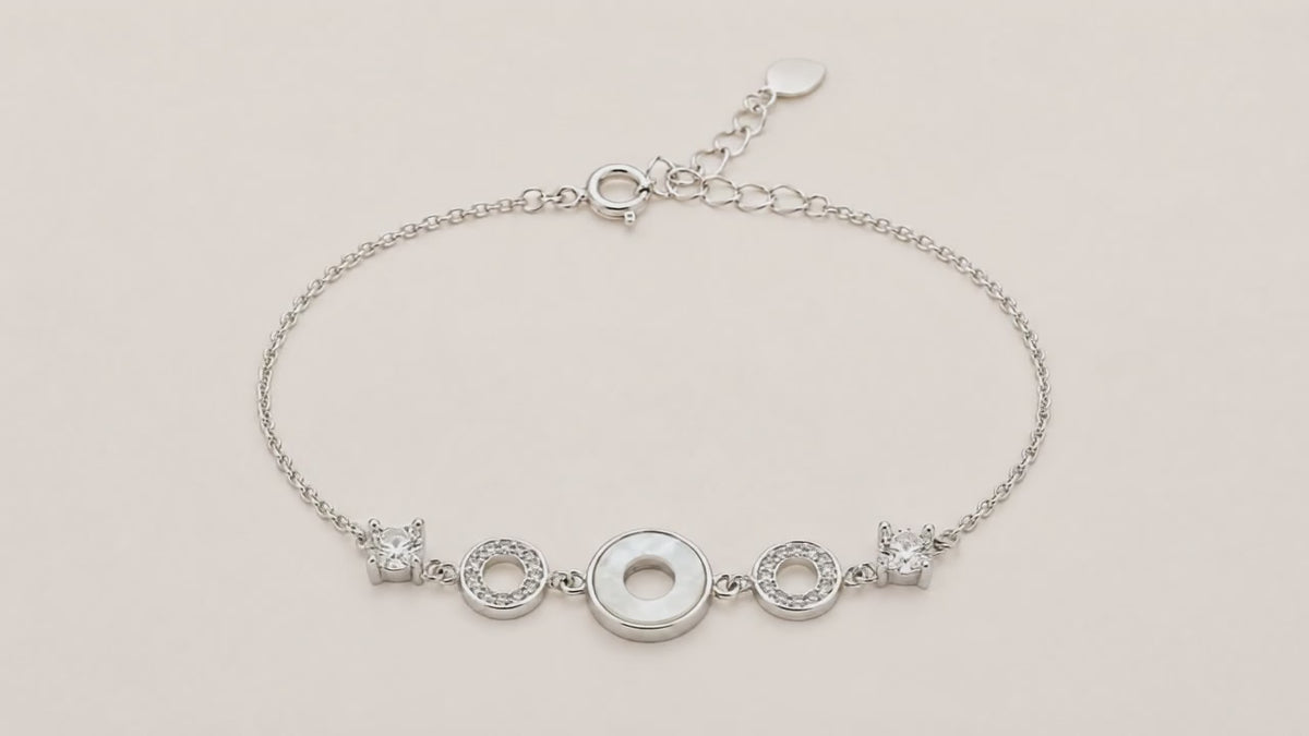 Julianne MOP Studded Rhodium Bracelet 5