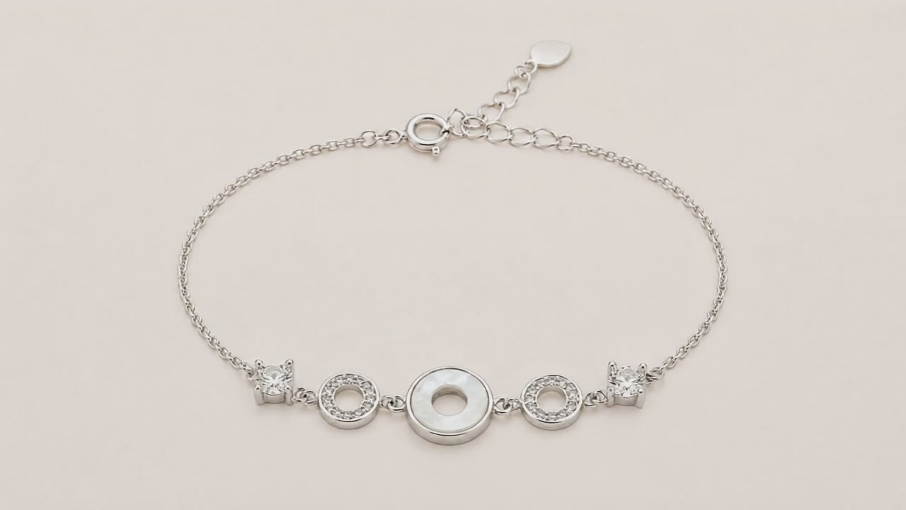 Julianne MOP Studded Rhodium Bracelet 5