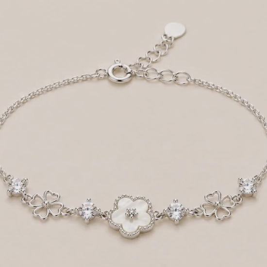 Essentia MOP Studded Rhodium Bracelet 5