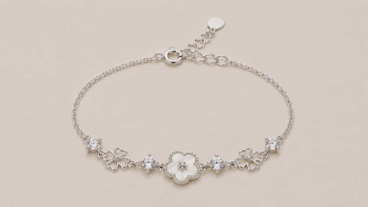 Essentia MOP Studded Rhodium Bracelet 5
