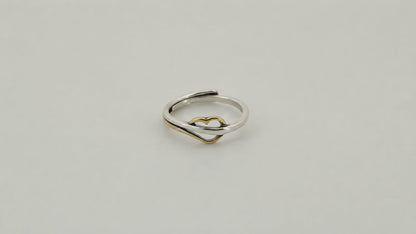 Lovebreeze Adjustable Oxidised & Gold Plated Ring for Women 5