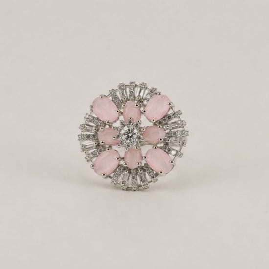 Flora Adjustable Studded Cocktail Ring for Women 5