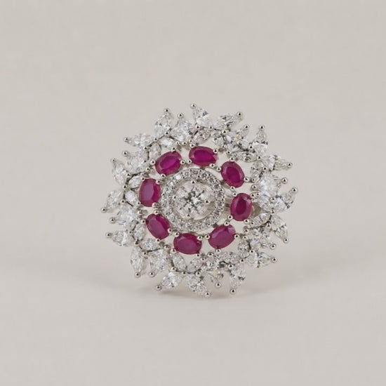 Equinox Adjustable Studded Cocktail Ring for Women 5