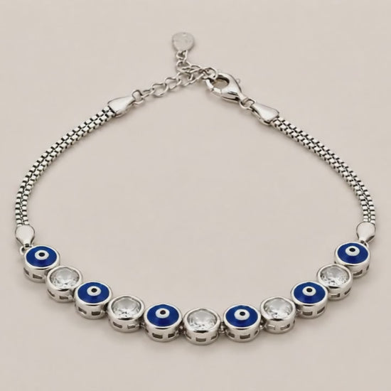 Starry Eyes Studded Rhodium Bracelet for Women 5