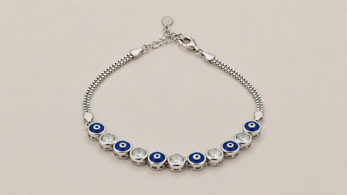 Starry Eyes Studded Rhodium Bracelet for Women 5