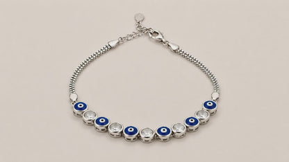 Starry Eyes Studded Rhodium Bracelet for Women 5