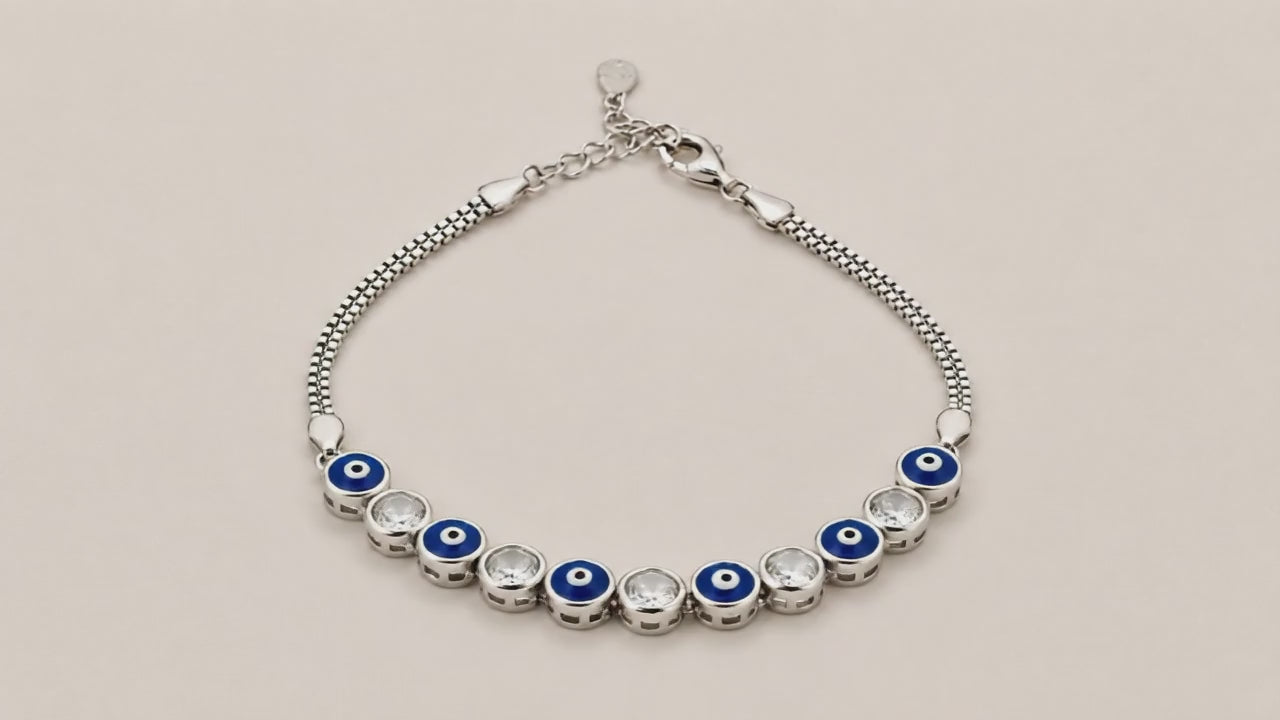 Starry Eyes Studded Rhodium Bracelet for Women 5